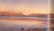 Johann Gottfried Steffan Evening Twilight at the Lake of Zurich (nn02) France oil painting artist